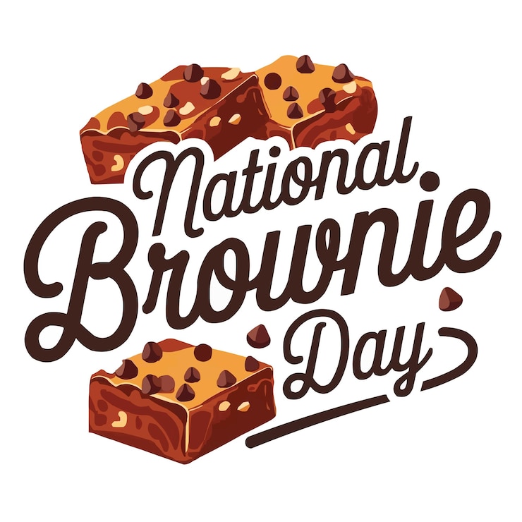 Vetor ilustração do logotipo vetorial do dia nacional do brownie poster ou banner de mídia social em fundo branco