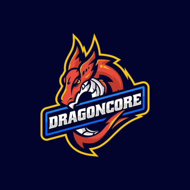 Ilustração do logotipo vetorial dragon e esporte e estilo esportivo