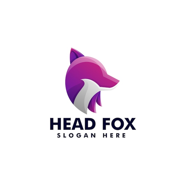 Ilustração do logotipo vetorial fox gradient colorful style