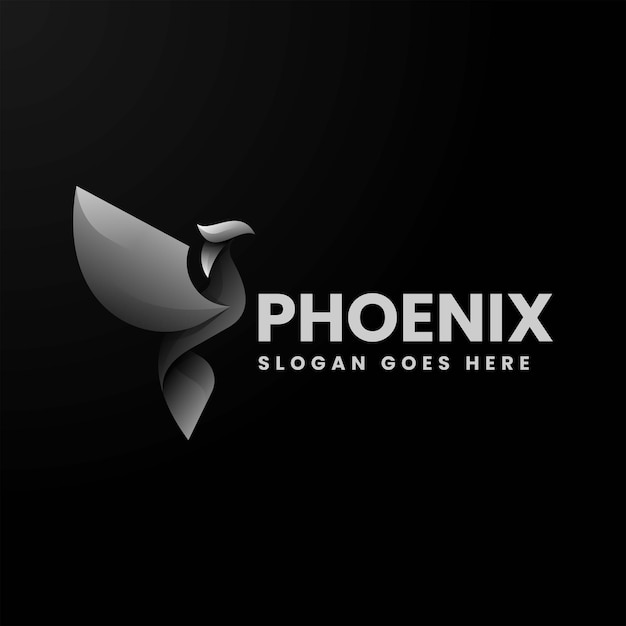 Ilustração do logotipo vetorial phoenix gradient colorful style