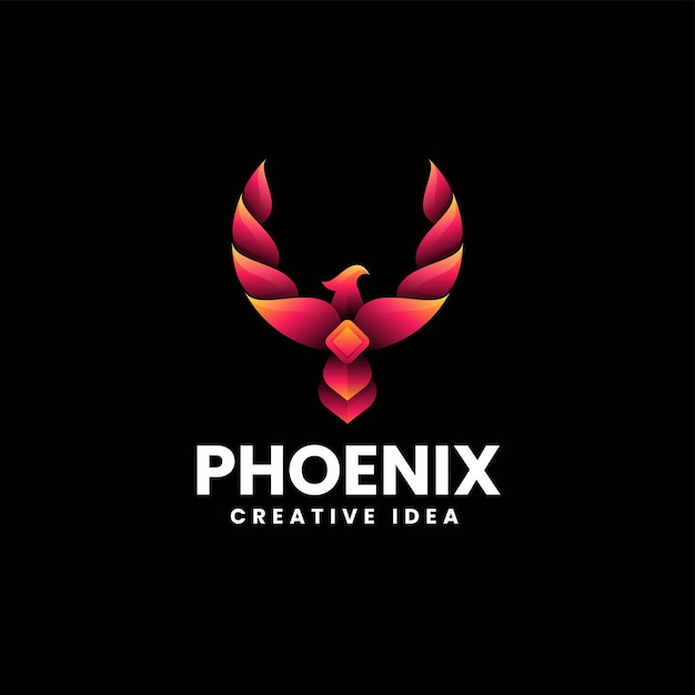 Ilustração do logotipo vetorial phoenix gradient colorful style