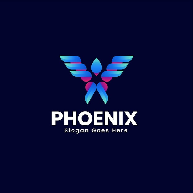 Vetor ilustração do logotipo vetorial phoenix gradient colorful style