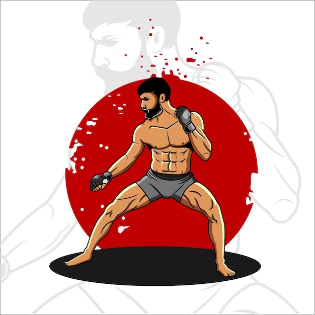 Ilustração do lutador mma