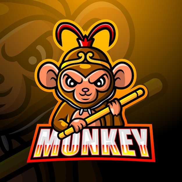 Vetor ilustração do macaco mascote esport