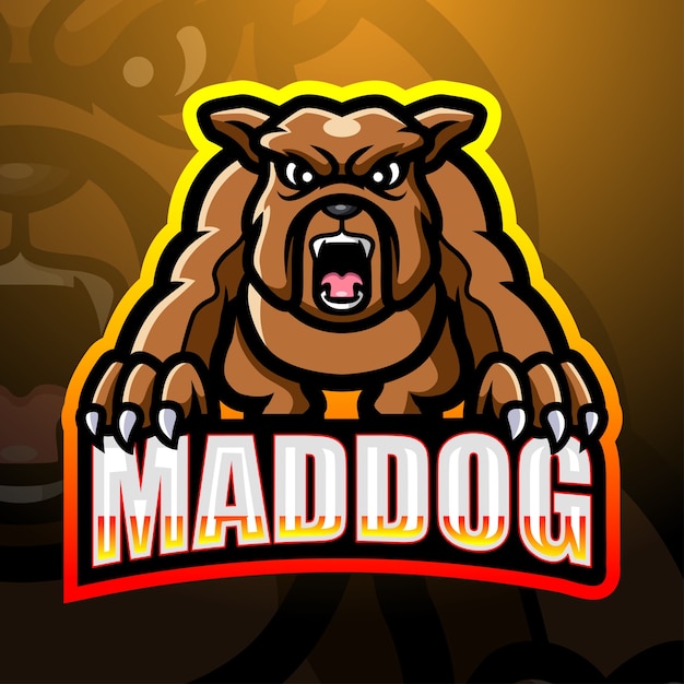 Ilustração do Mad Dog mascote esport