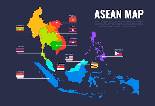 Vetor ilustração do mapa asean