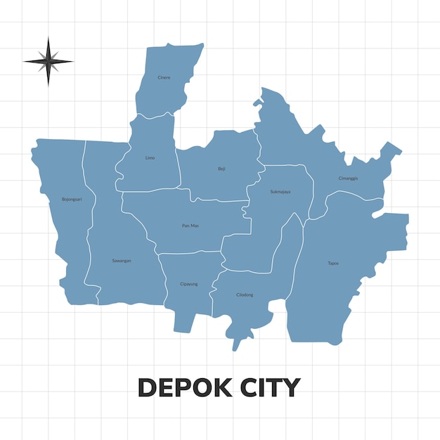 Ilustração do mapa da cidade de depok mapa das cidades da indonésia