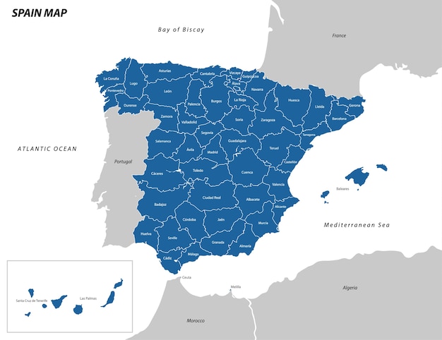 Vetor ilustração do mapa de espanha