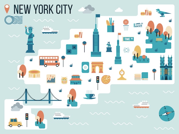 Ilustração do mapa de nova york