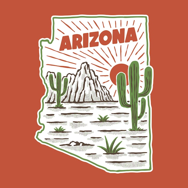 Ilustração do mapa do arizona