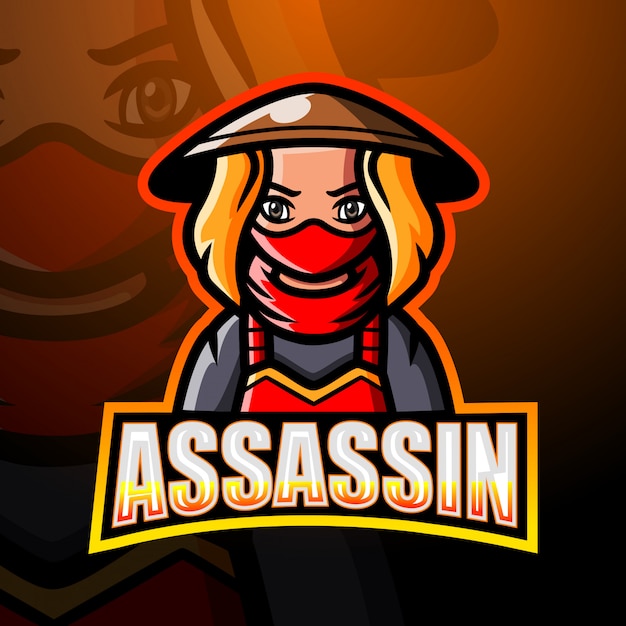 Vetor ilustração do mascote assassino esport