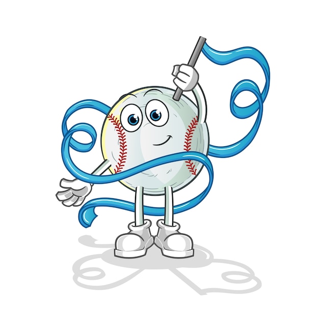 Ilustração do mascote da ginástica rítmica de beisebol