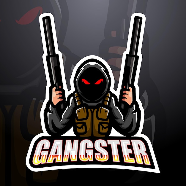 Ilustração do mascote do gangster esport