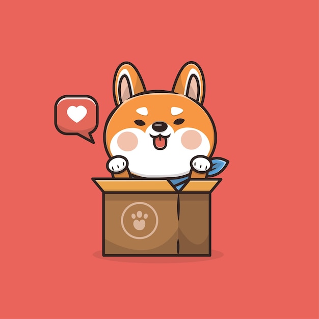 Ilustração do mascote do kawaii cute animal dog