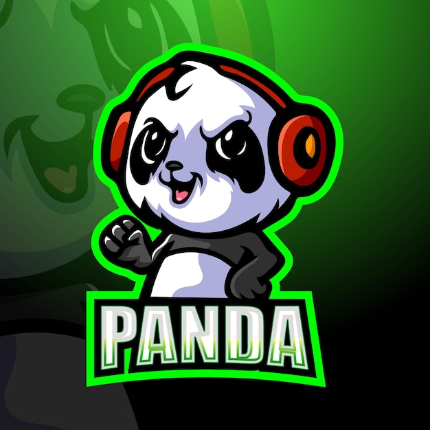 Ilustração do mascote do panda jogador