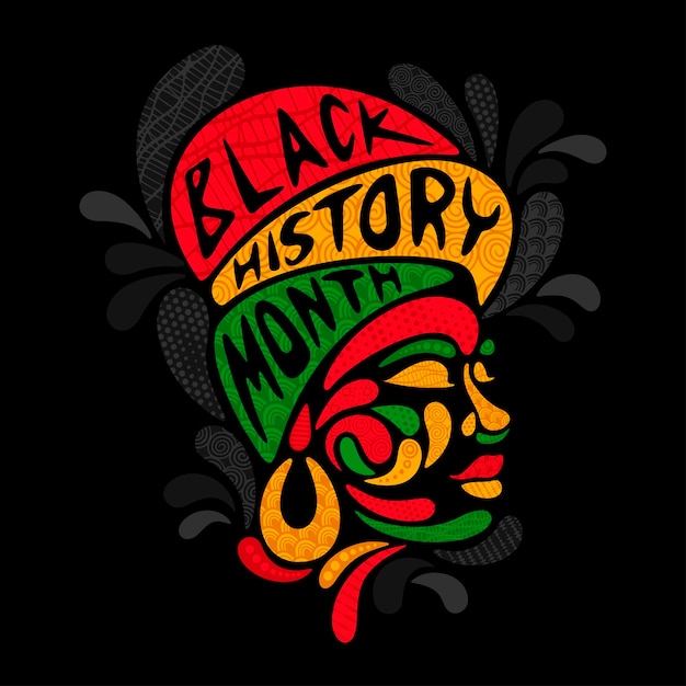 Vetor ilustração do mês da história negra desenhada à mão