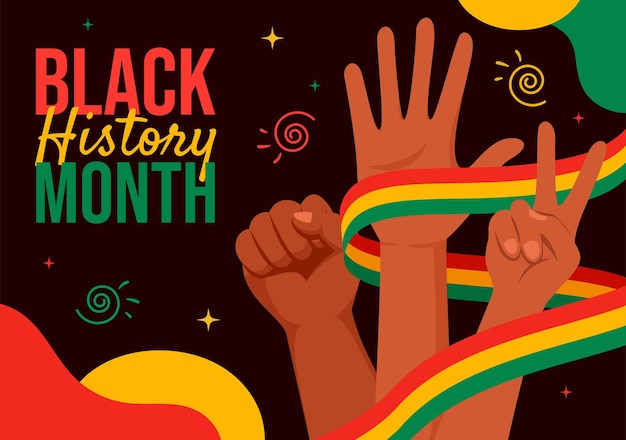 Vetor ilustração do mês da história negra para comemorar a luta e a contribuição da comunidade negra