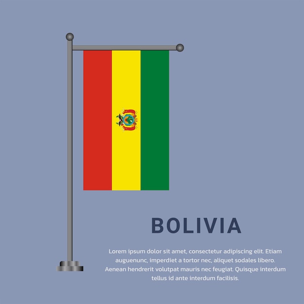 Ilustração do modelo de bandeira da Bolívia