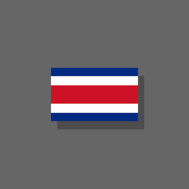 Ilustração do modelo de bandeira da Costa Rica