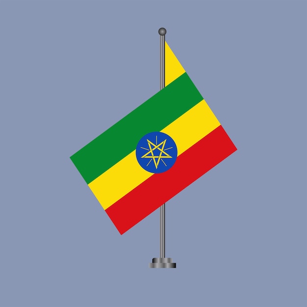 Ilustração do modelo de bandeira da Etiópia