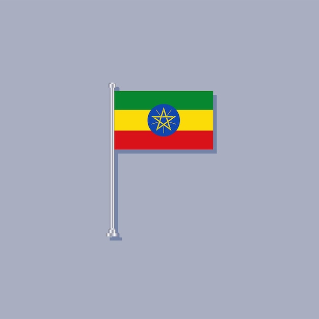 Ilustração do modelo de bandeira da Etiópia