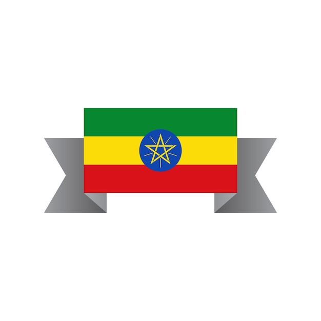 Vetor ilustração do modelo de bandeira da etiópia