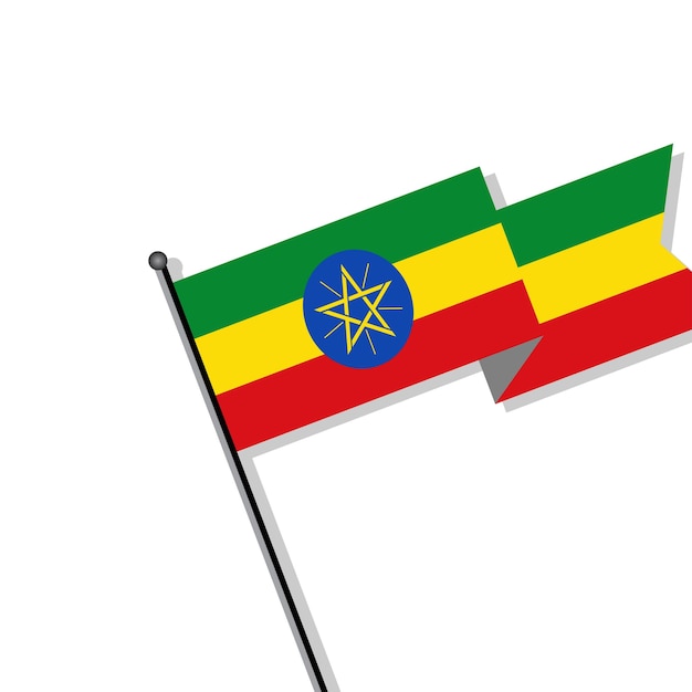 Ilustração do modelo de bandeira da Etiópia