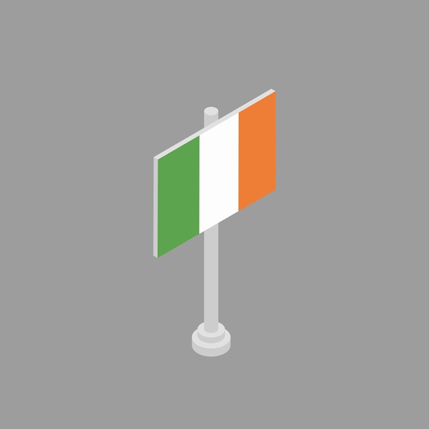 Ilustração do modelo de bandeira da irlanda