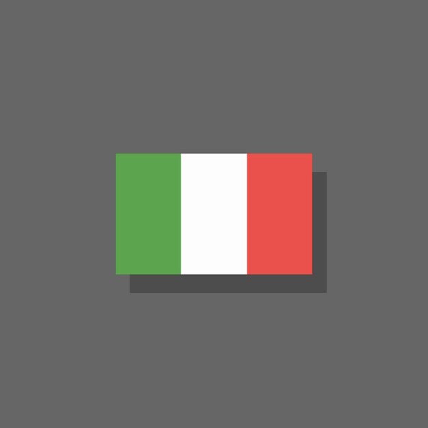 Ilustração do modelo de bandeira da Itália