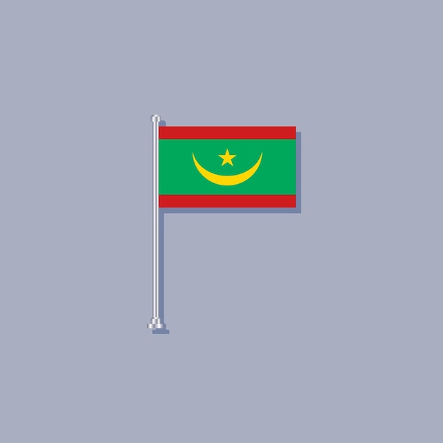 Ilustração do modelo de bandeira da mauritânia