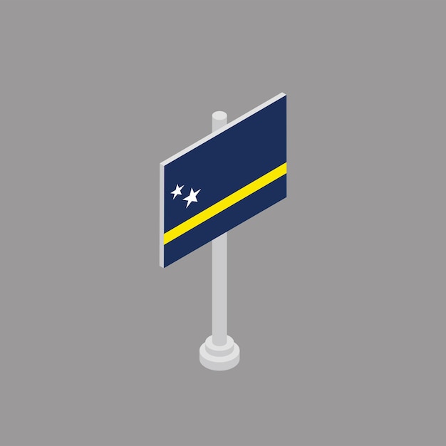 Ilustração do modelo de bandeira de curaçao