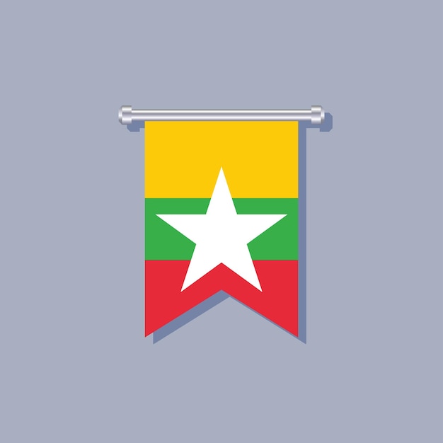 Ilustração do modelo de bandeira de mianmar