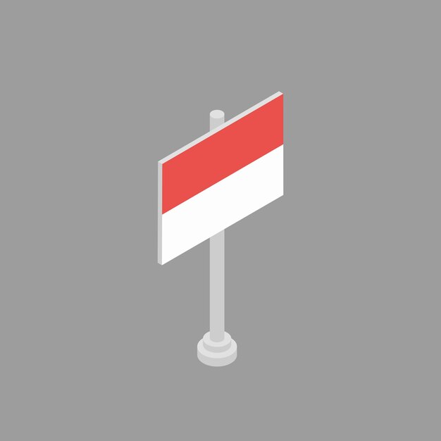 Ilustração do modelo de bandeira de Mônaco