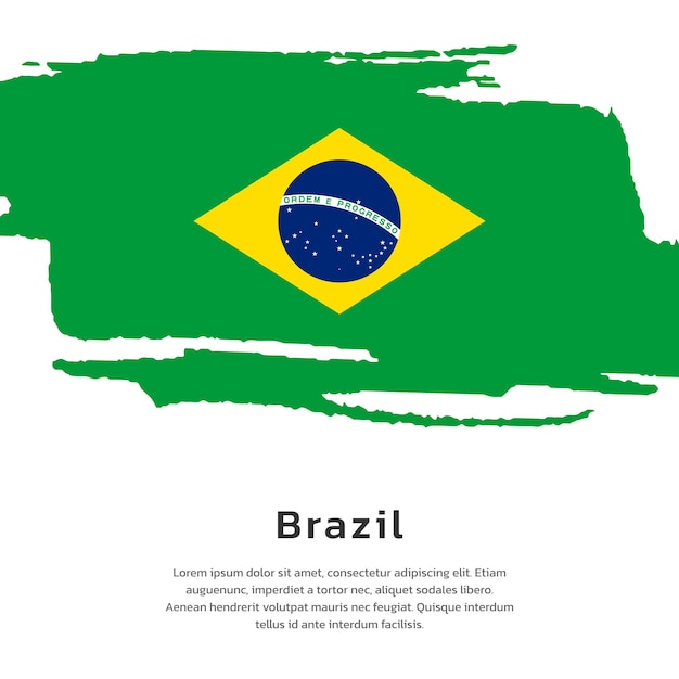 Vetor ilustração do modelo de bandeira do brasil