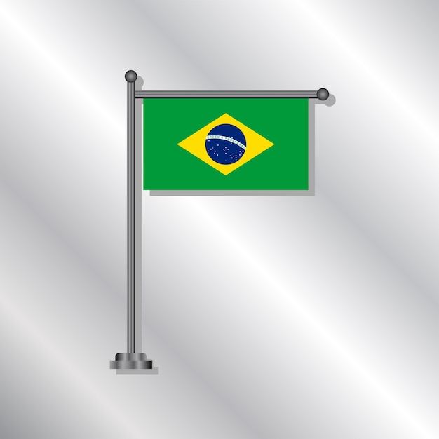 Vetor ilustração do modelo de bandeira do brasil