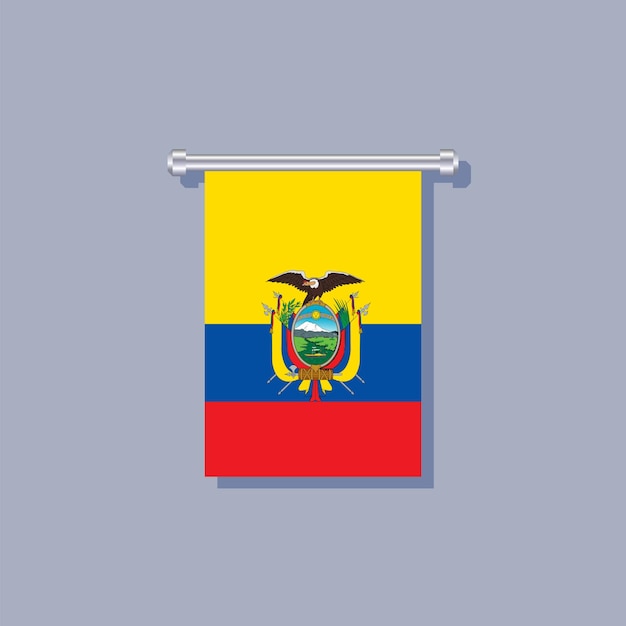 Ilustração do modelo de bandeira do equador