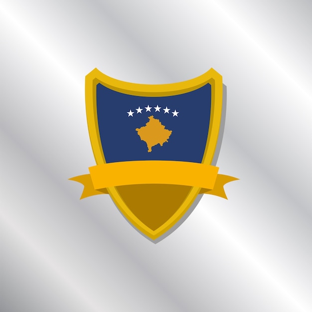 Vetor ilustração do modelo de bandeira do kosovo