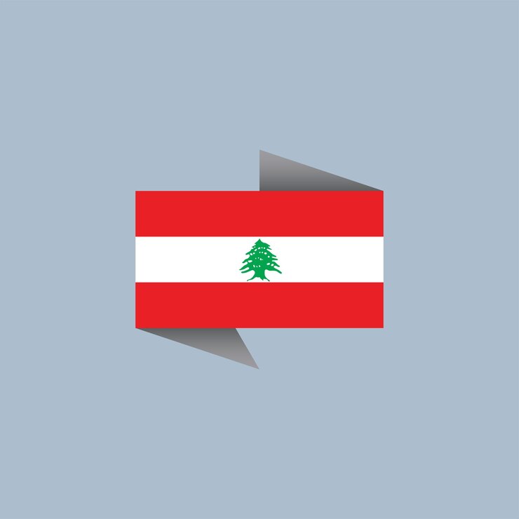 Vetor ilustração do modelo de bandeira do líbano
