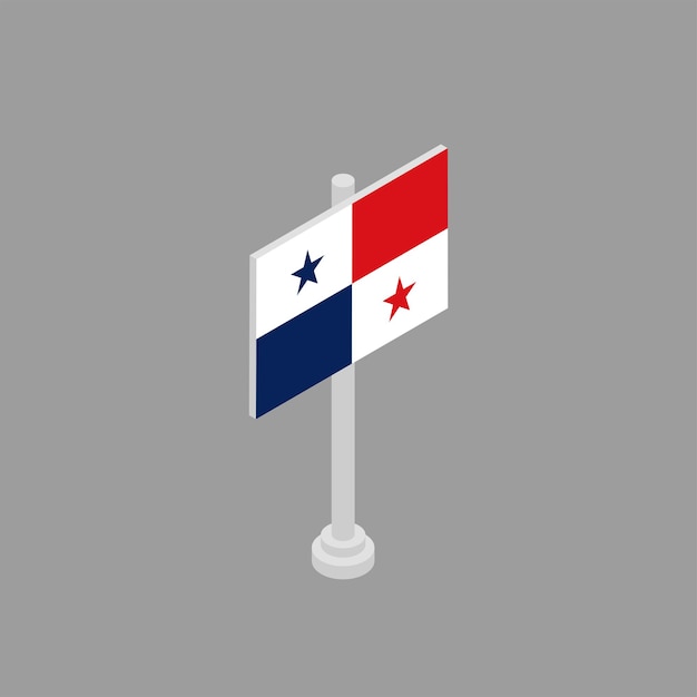 Vetor ilustração do modelo de bandeira do panamá