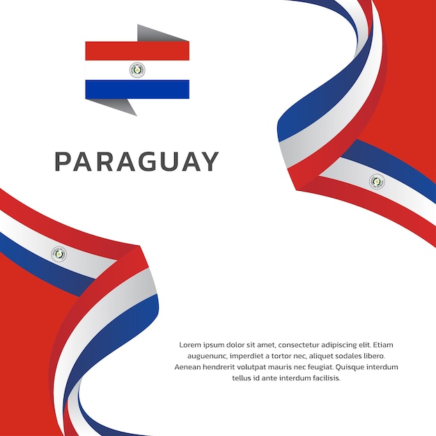 Ilustração do modelo de bandeira do Paraguai