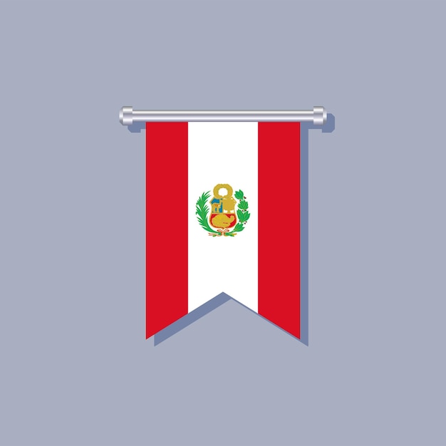 Ilustração do modelo de bandeira do peru