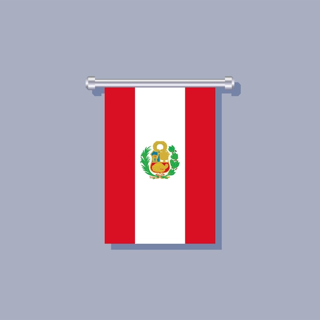 Ilustração do modelo de bandeira do peru