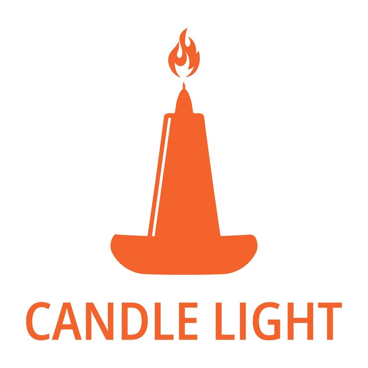 Vetor ilustração do modelo de design de logotipo à luz de velas