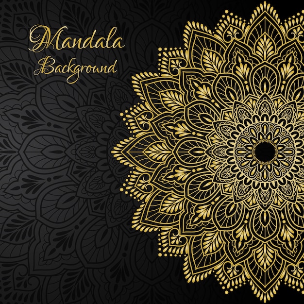 Ilustração do molde do fundo da mandala do ouro.