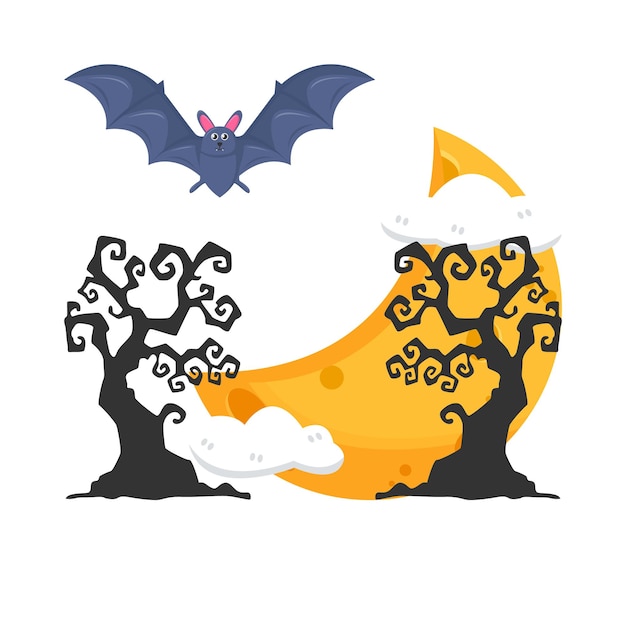 Vetor ilustração do morcego lunar