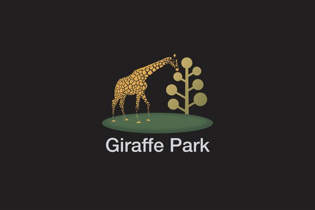 Vetor ilustração do parque de girafas