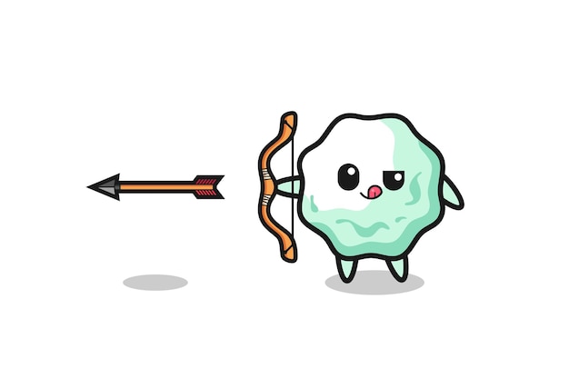 Ilustração do personagem de goma de mascar fazendo tiro com arco