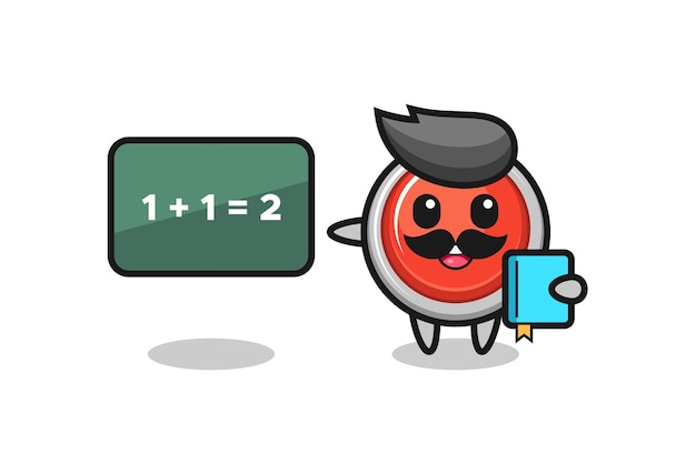 Ilustração do personagem do botão de pânico de emergência como professor, design bonito