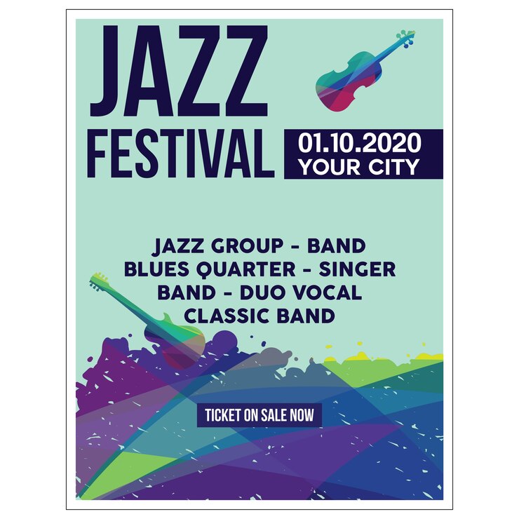 Ilustração do poster de jazz