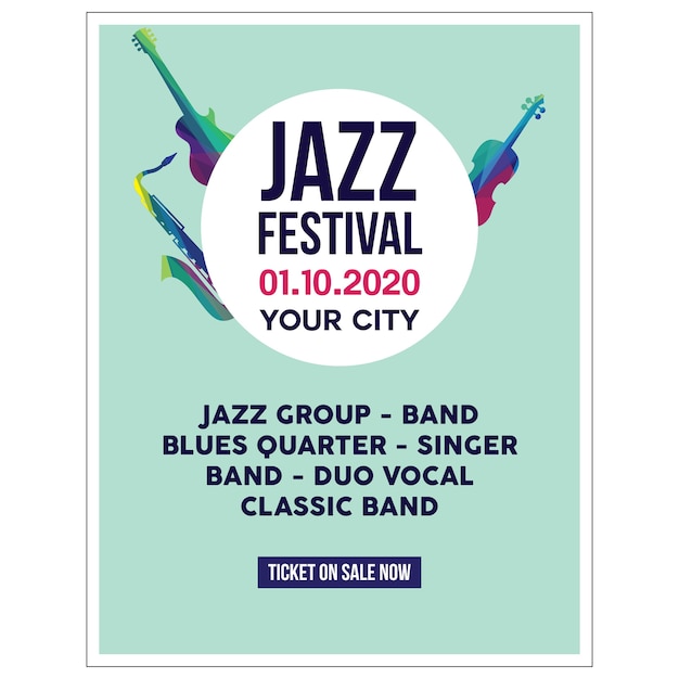 Ilustração do poster de jazz